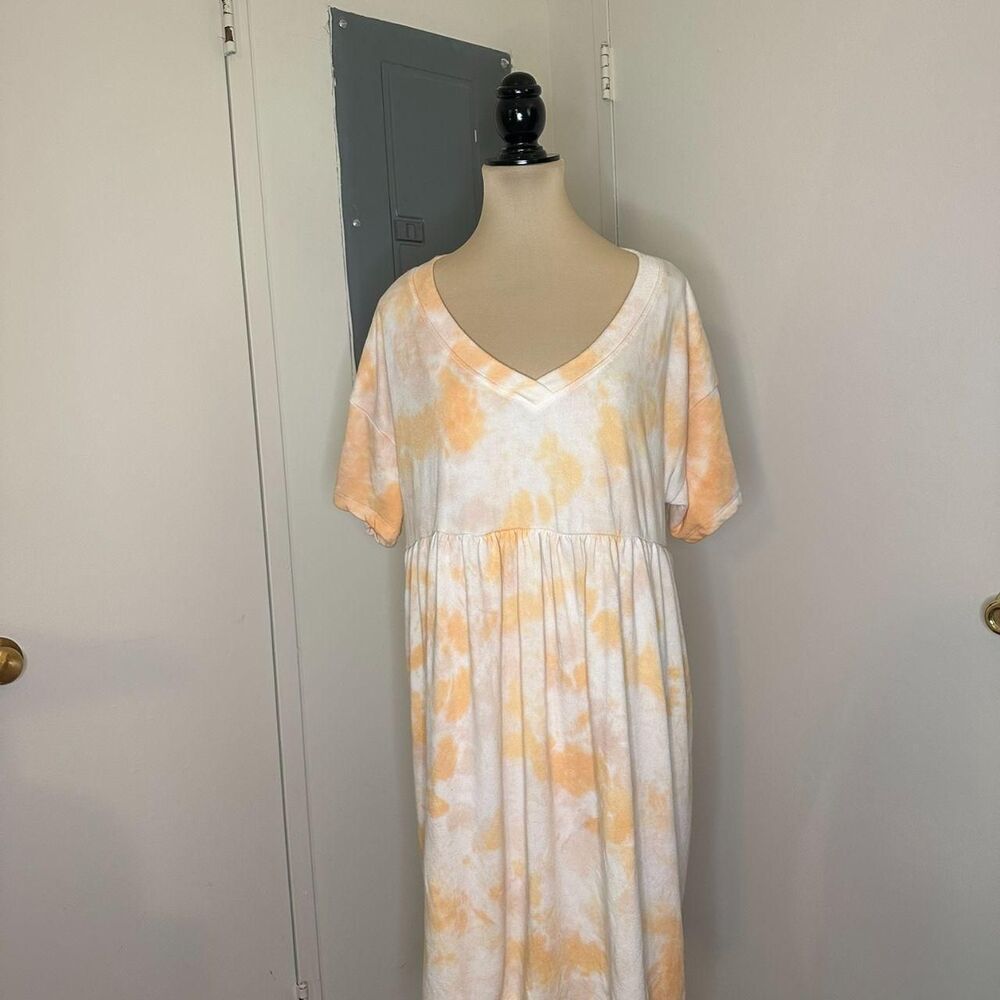 Wild-fable Women's Orange and White Dress